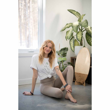 Rose Buddha Solstice leggings de yoga taille haute Dune