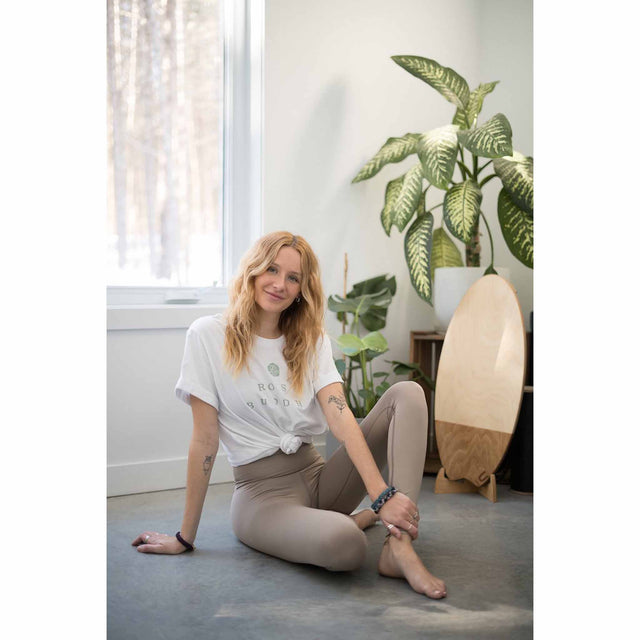 Rose Buddha Solstice leggings de yoga taille haute Dune