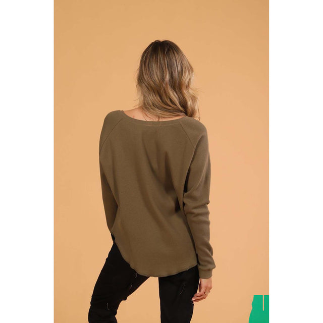 Rose Buddha Rose Buddha chandail Confo gaufré manches longues pour femme