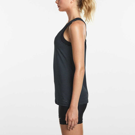 Saucony Strider women's running tank shirt black Soccer Sport Fitness