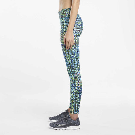 Saucony Mesh Insert Tight legging de course à pied femme deep sea print sv Soccer Sport Fitness