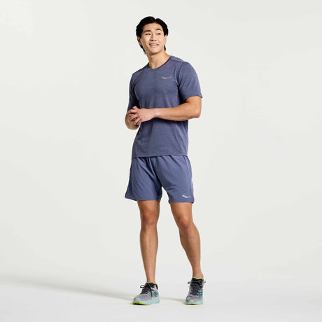 Saucony Stopwatch Short Sleeve t-shirt de course à pied homme - Horizon Heather