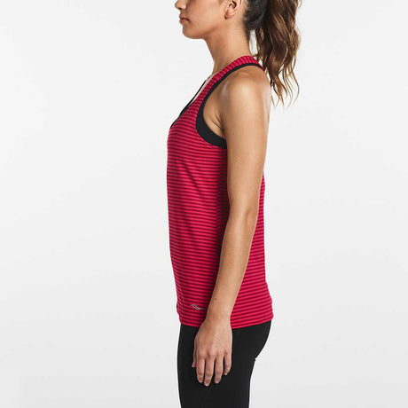 Saucony Strider women's running tank shirt red wine Soccer Sport Fitness