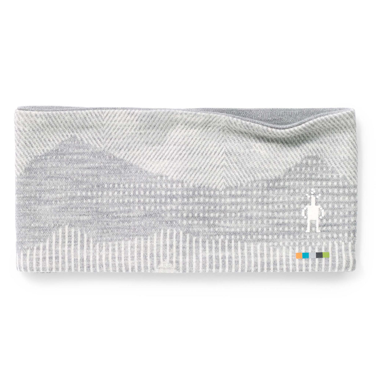 Bandeau Smartwool Merino 250 réversible à motif light grey mountain scape unisexe