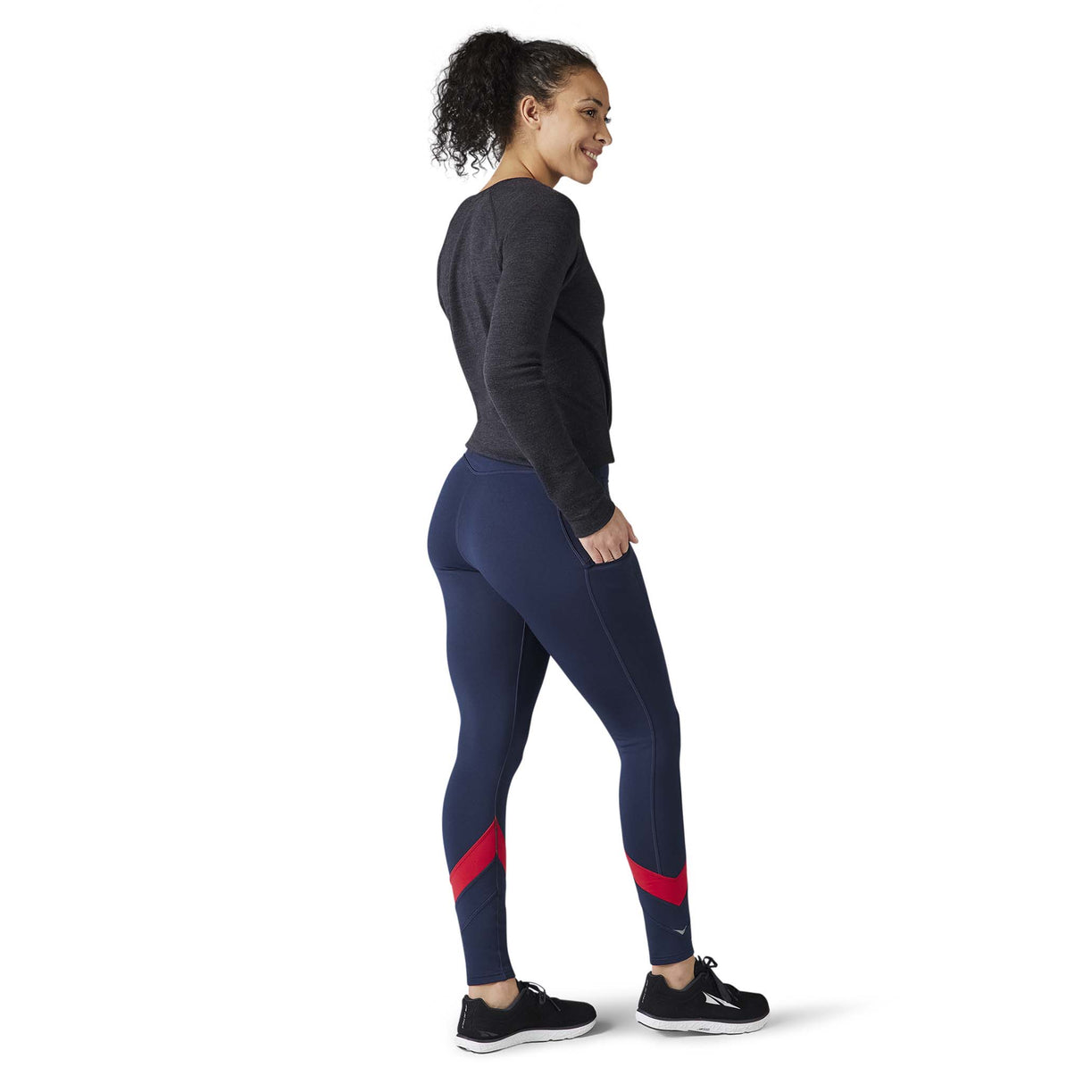 Smartwool Merino Sport Fleece Colorblock legging bleu femme dos