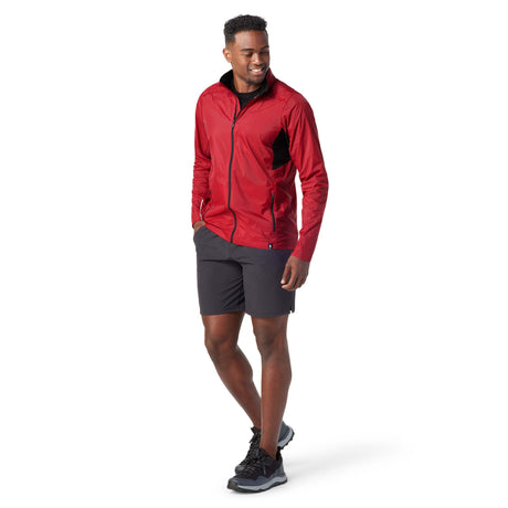 Smartwool Merino Sport Ultra Light Jacket manteau léger homme rythmic red face