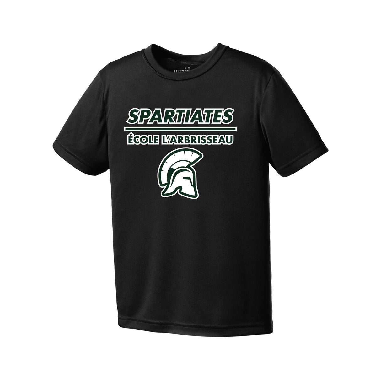 T-shirt polyester à manches courtes Spartiates de l'École L'Arbrisseau - Noir