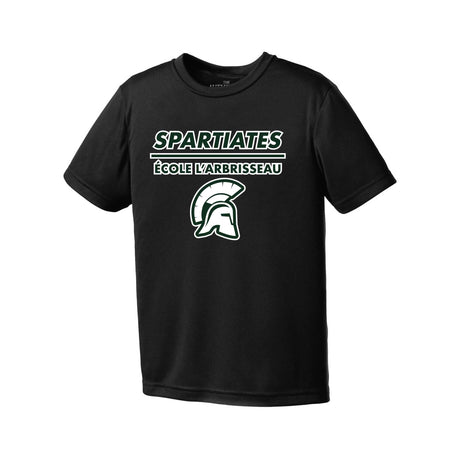 T-shirt polyester à manches courtes Spartiates de l'École L'Arbrisseau - Noir
