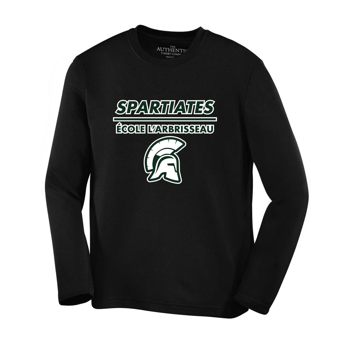 T-shirt polyester à manches longues Spartiates de l'École L'Arbrisseau - Noir