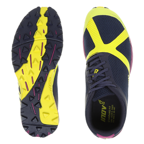 INOV-8 TerraClaw 220 chaussure de course a pied trail femme bleu lime pourpre paire