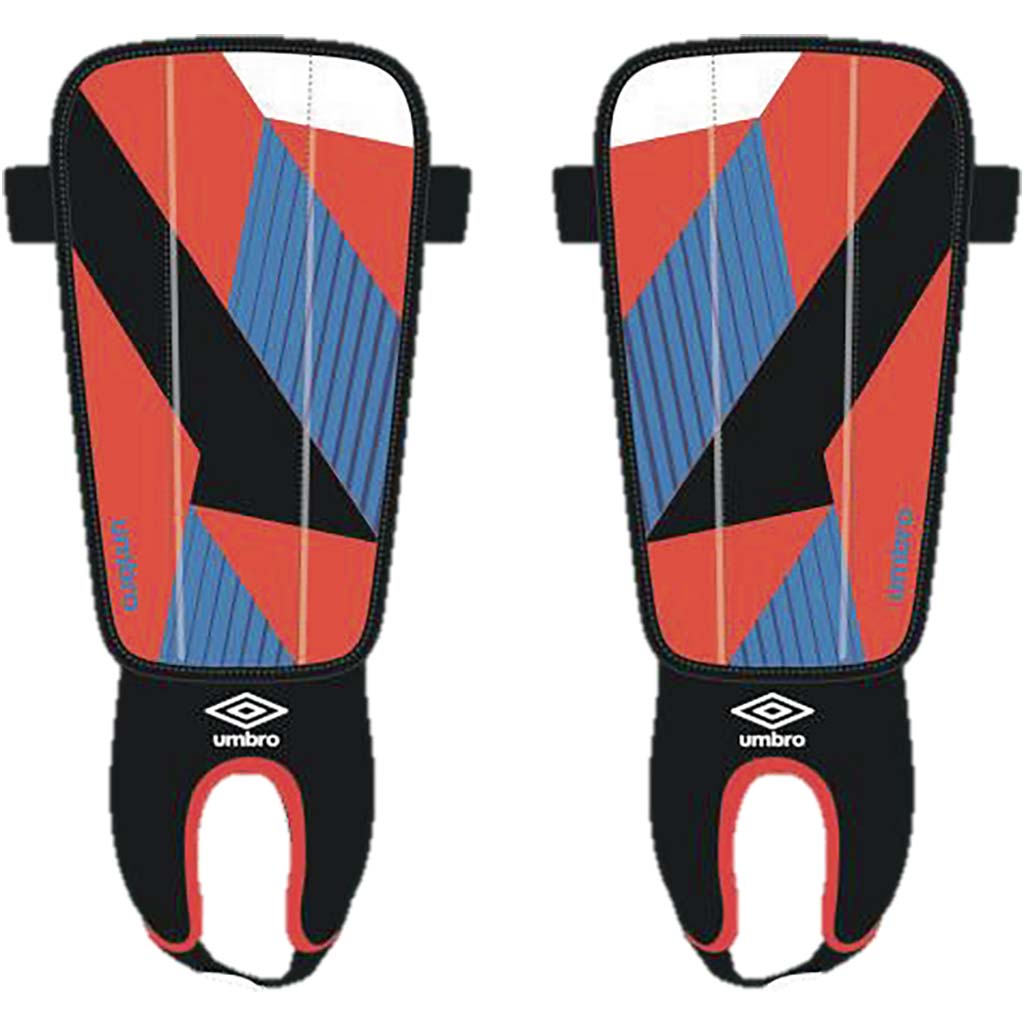 Umbro Neo Flexi Guard protège-tibias de soccer rouge bleu