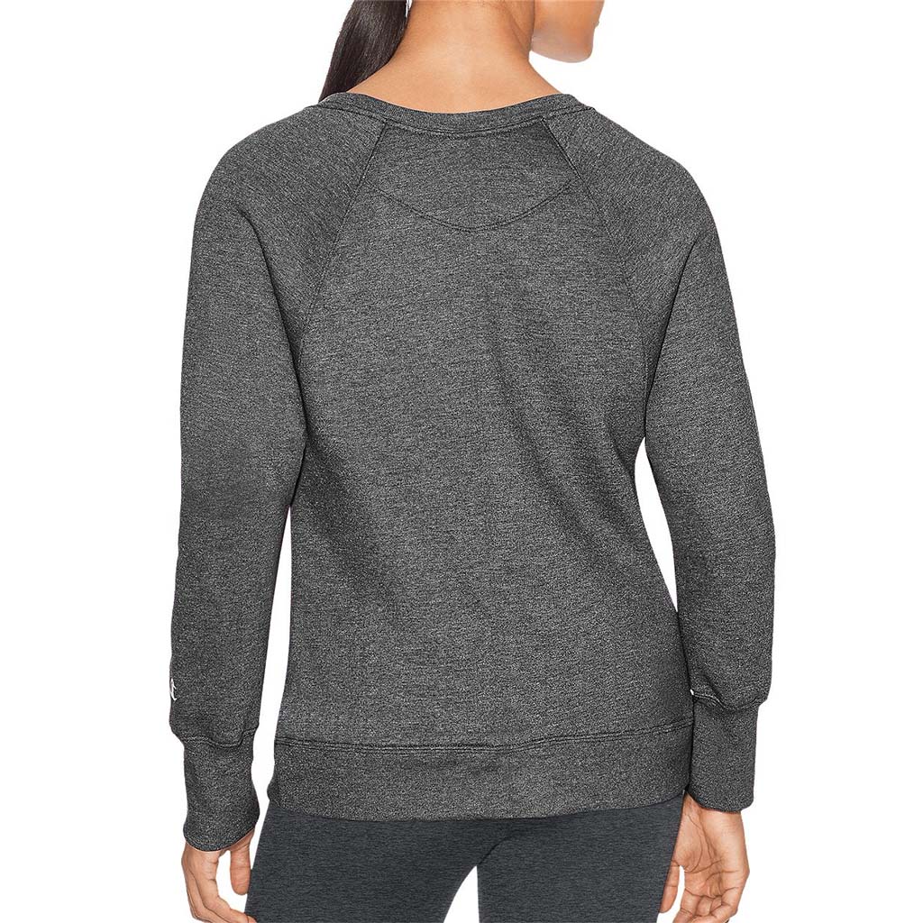 Champion Powerblend Boyfriend Crew Logo chandail molletonné pour femme gris chiné dos lv