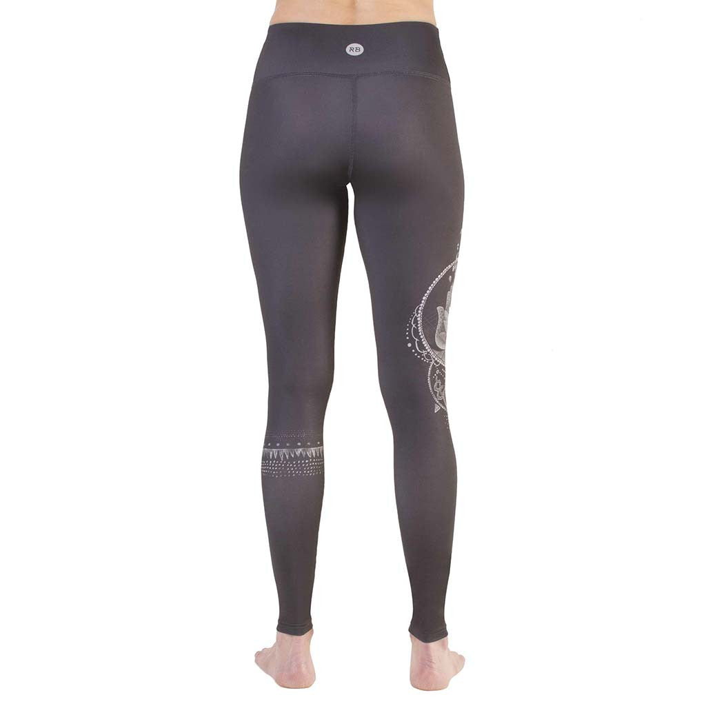 Legging de yoga Rose Buddha Hamsa Chanceux yoga leggings