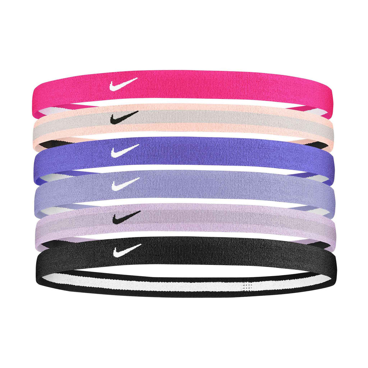 Nike Swoosh Sport Headbands 6pk 2.0 bandeaux sport pour cheveux rose noir flamingo
