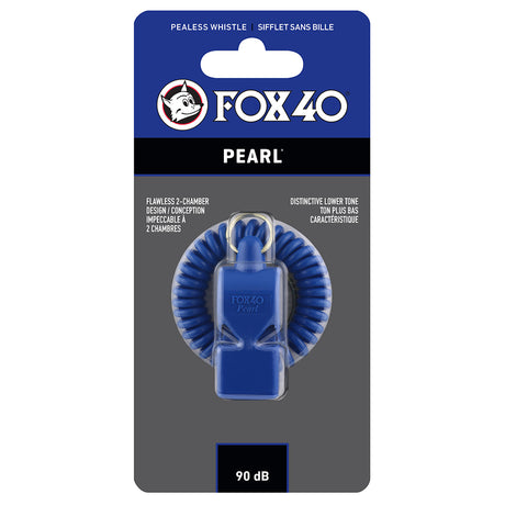 Sifflet d'arbitre avec attache Flex-Coil Fox 40 Pearl Safety bleu
