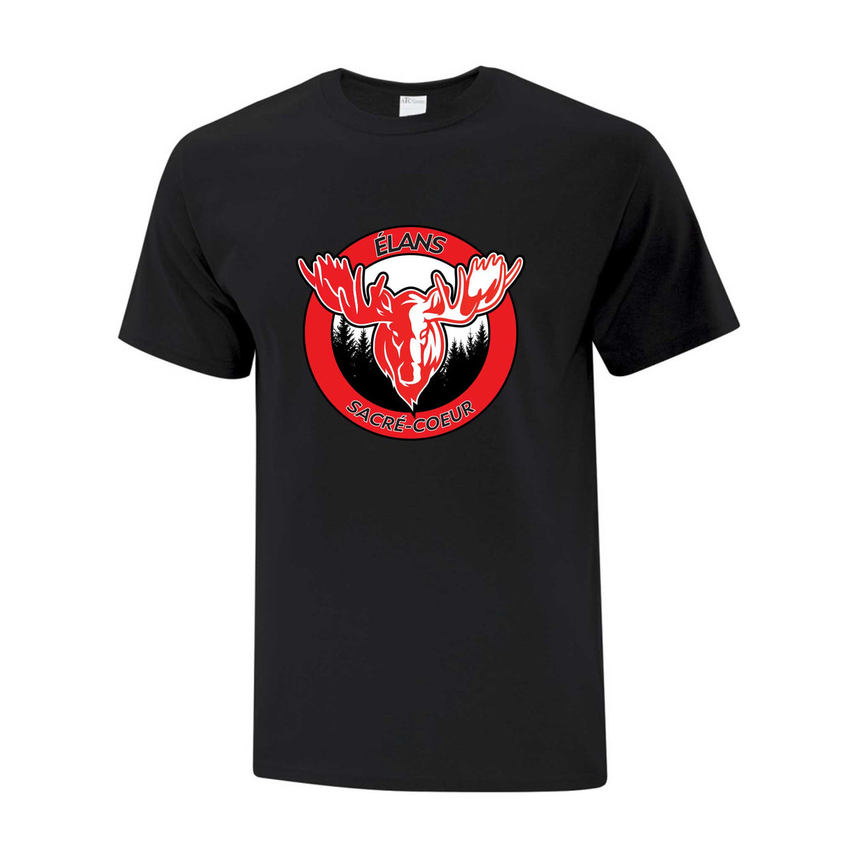 T-shirt coton Élans de Sacré-Coeur - Noir