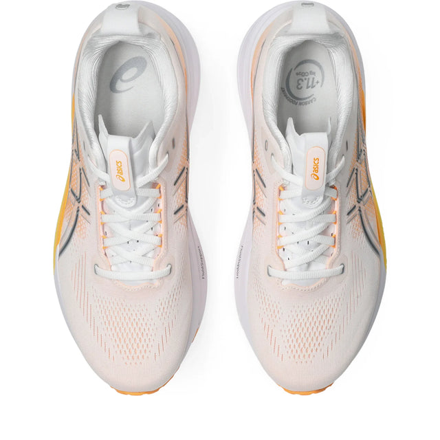 ASICS Gel-Kayano 33 Men's, White and Orange - top view