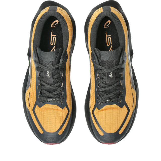 ASICS Novablast 6 GTX Men's, Sandstorm Beige and Black - top view