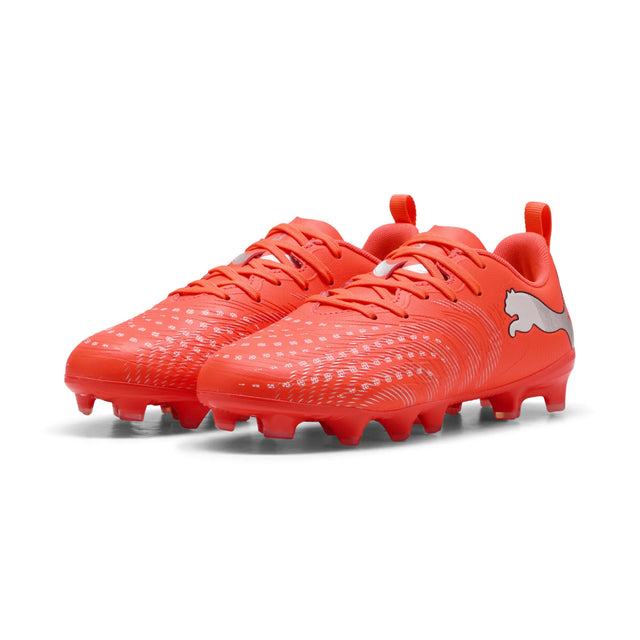 Puma Future 9 Play FG/AG Soccer Cleats - Glowing Red / Puma White