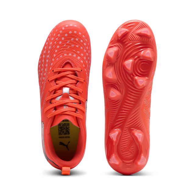 Puma Future 9 Play FG/AG Soccer Cleats - Glowing Red / Puma White