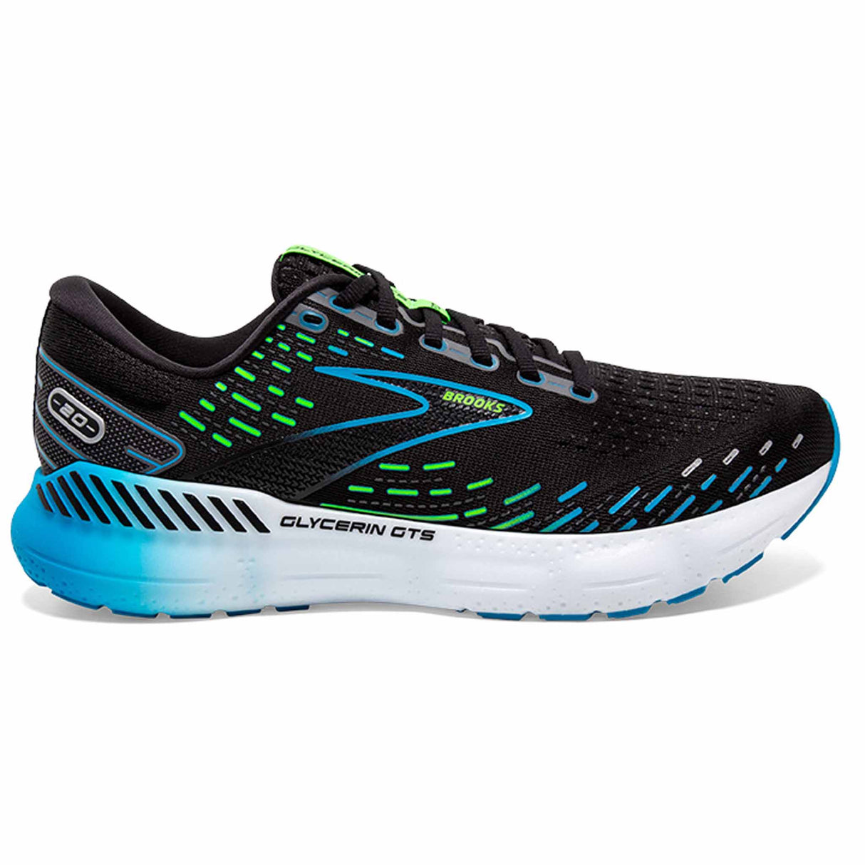 Brooks Glycerin GTS 20 chaussures de course à pied homme - Black / Hawaiian Ocean / Green