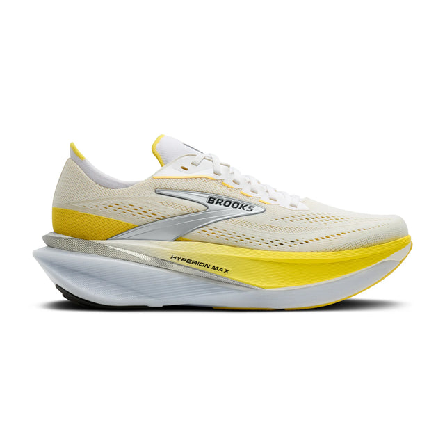 Brooks Hyperion Max 4 chaussures de course à pied pour femme - Blanc / Jaune Cyber / Noir
