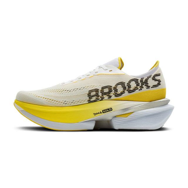 Brooks Hyperion Max 4 chaussures de course à pied pour femme - Blanc / Jaune Cyber / Noir