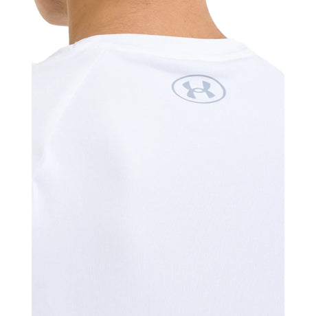 UA Tech 2.0 men's short sleeve t-shirt White / Overcast Gray - back