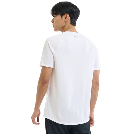 UA Tech 2.0 men's short sleeve t-shirt White / Overcast Gray - back