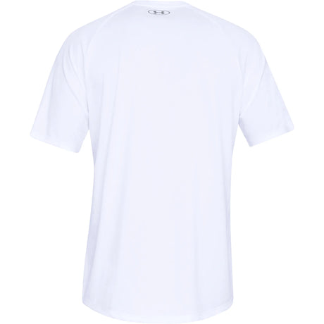 UA Tech 2.0 men's short sleeve t-shirt White / Overcast Gray - back