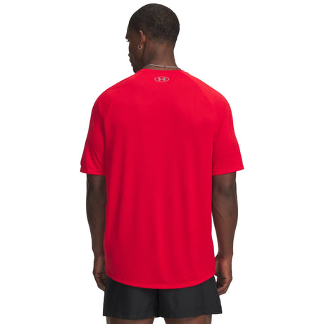 UA Tech 2.0 men's short sleeve t-shirt Red / Graphite - back