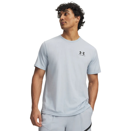 UA Sportstyle t-shirt à manches courtes avec logo à gauche pour homme Blue Fog / Noir