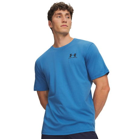 UA Sportstyle t-shirt à manches courtes avec logo à gauche pour homme Aegean Blue / Noir