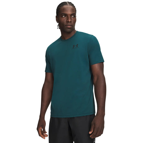 UA Sportstyle t-shirt à manches courtes avec logo à gauche pour homme Arden Green / Noir