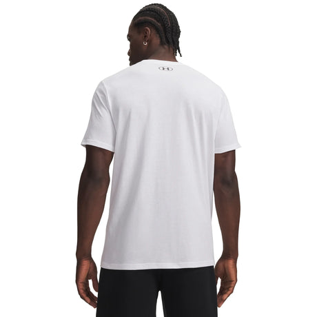 UA Team Issue men's wordmark short sleeve top White / Black - back