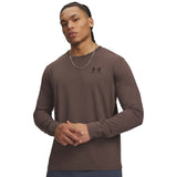 UA men's left chest logo long sleeve top Peppercorn / Black