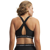 UA Crossback Mid women's sports bra Ultimate Black / White - back