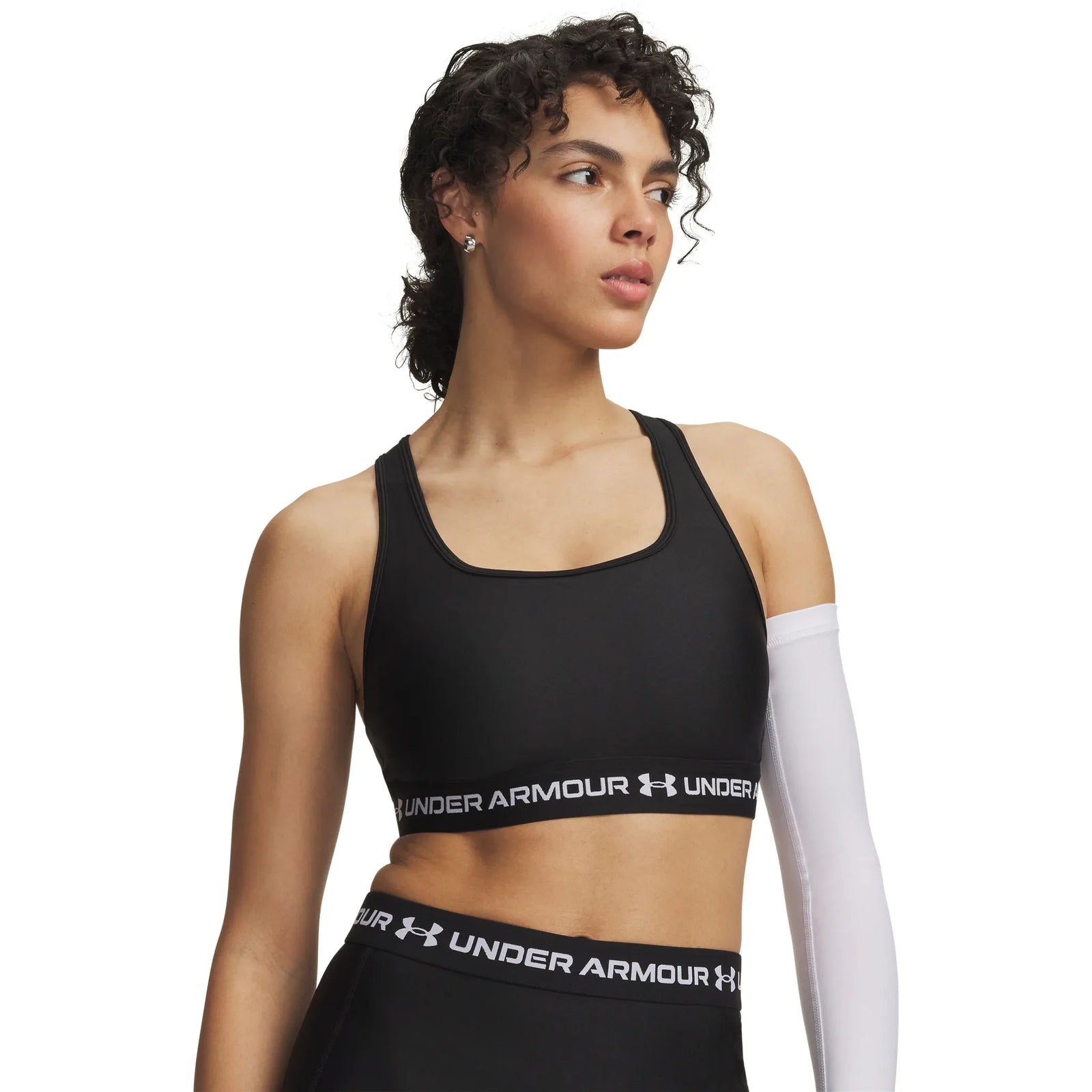UA Crossback Mid women's sports bra Ultimate Black / White