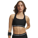 UA Crossback Mid women's sports bra Ultimate Black / White