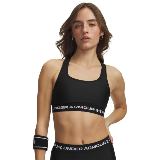 UA Crossback Mid women's sports bra Ultimate Black / White