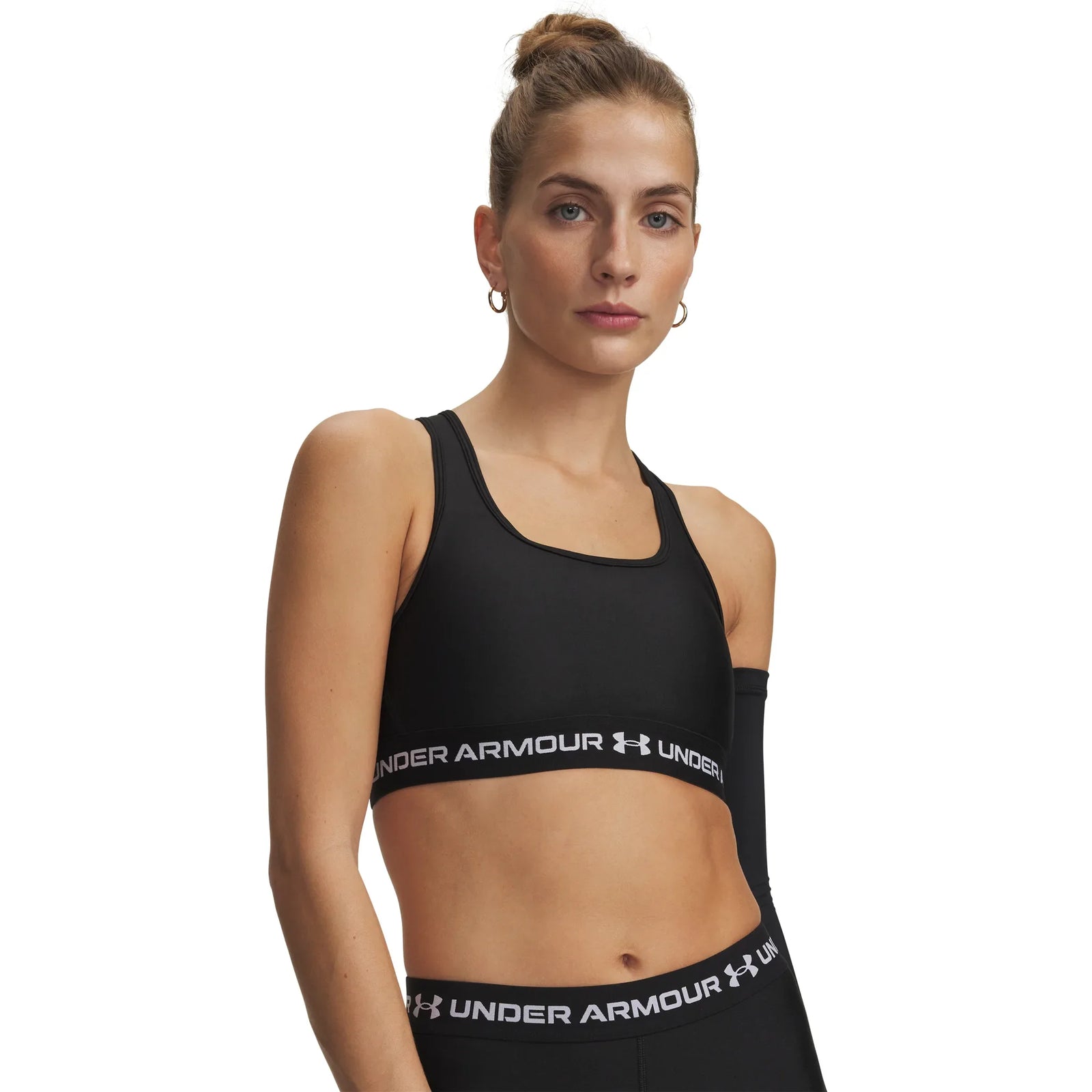 UA Crossback Mid women's sports bra Ultimate Black / White