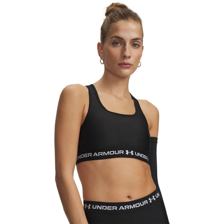 UA Crossback Mid women's sports bra Ultimate Black / White