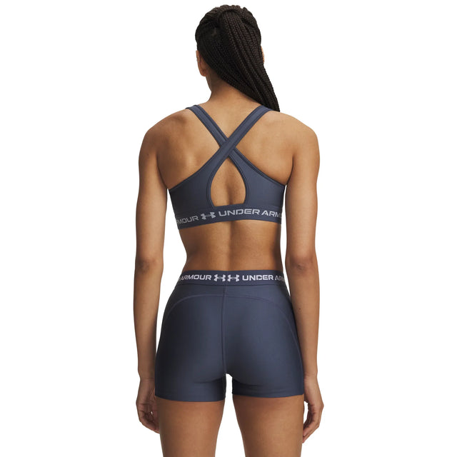 UA Crossback Mid soutien-gorge de sport croisé dans le dos pour femme Downpour Gray / Blue Fog - dos