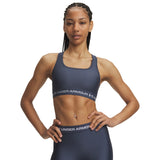 UA Crossback Mid women's sports bra Downpour Gray / Blue Fog