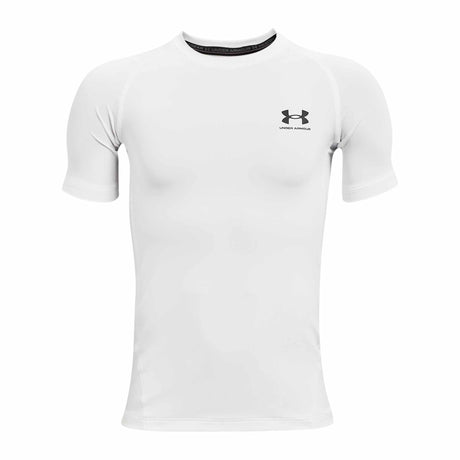 Under Armour HeatGear Youth Short Sleeve T-shirt - White / Black