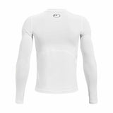 Under Armour HeatGear Compression Long Sleeve Shirt - White / Black