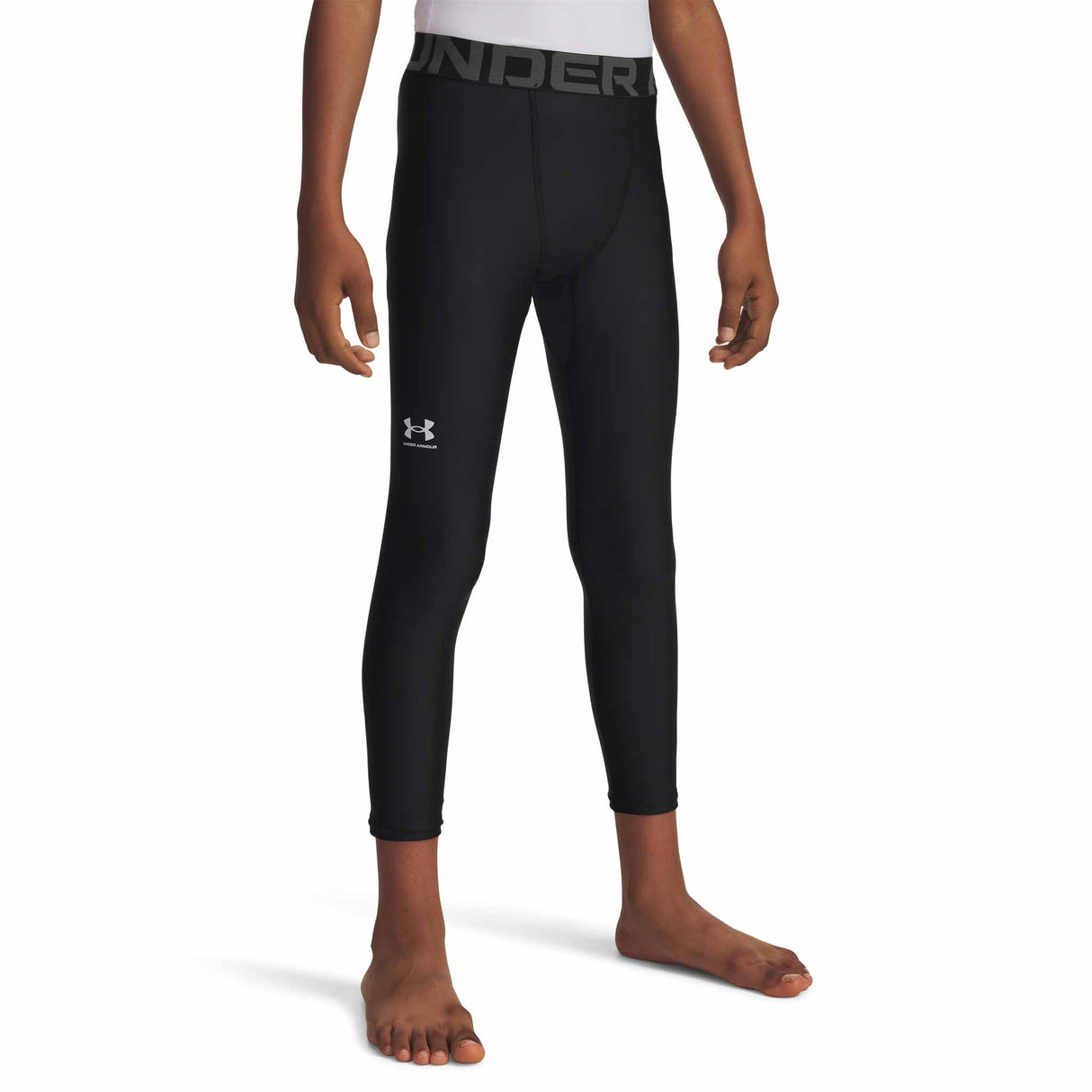 Under Armour HeatGear Youth Compression Legging - Black / White