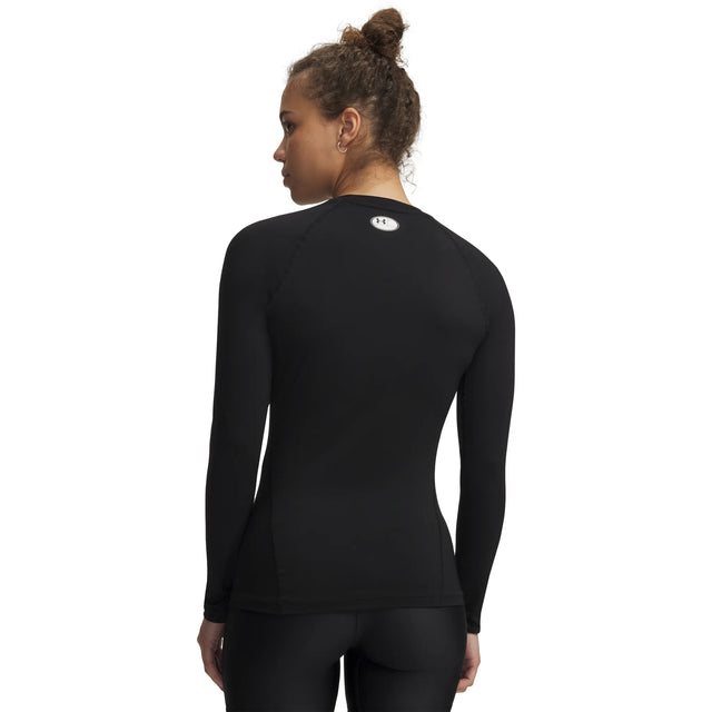 UA HeatGear Armour chandail de compression à manches longues pour femme Ultimate Black / Blanc - dos