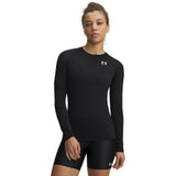 UA HeatGear Armour women's long sleeve compression top Ultimate Black / White