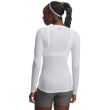 UA HeatGear Armour women's long sleeve compression top White / Halo Gray - back